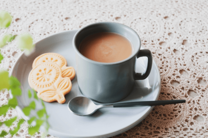 可愛いクッキーとお茶の時間